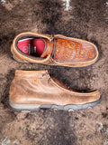 Bronya - Twisted X - Chukka Driving Moc - Brown & Tooled Flower - Bronco Western Supply Co.