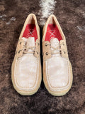 Sierra - Twisted X - Boat Shoe - Driving Moc - Dusty Tan & Snake Print - Bronco Western Supply Co.