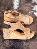 Isabella Tooled Wedges in Tan by Very G - Footwear - Western Fashion - Bronco Western Supply Co.