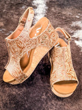 Isabella Tooled Wedges in Tan by Very G - Footwear - Western Fashion - Bronco Western Supply Co.