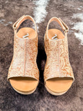 Isabella Tooled Wedges in Tan by Very G - Footwear - Western Fashion - Bronco Western Supply Co.