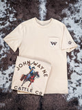 John Wayne Cattle Co. - Hooey T-Shirt - Tan - Apparel - Hooey - Bronco Western Supply Co.