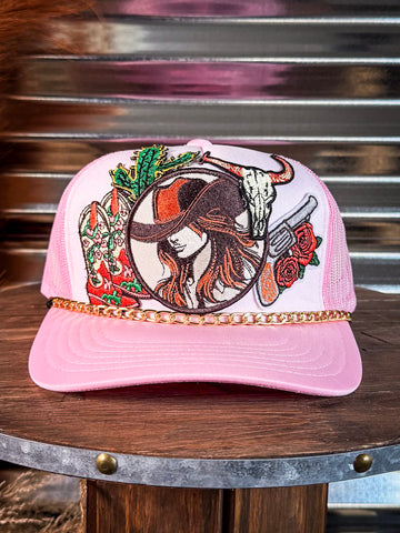 Rose Revolver Trucker Cap - Western Cap - Accessory - Bronco Western Supply Co.