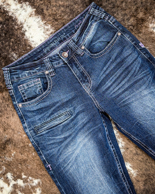 Purple Arrows Bootcut Jeans by Cowgirl Tuff