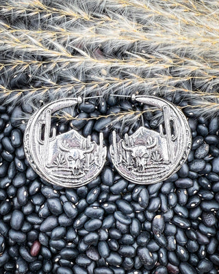 Ridgehorn Steer Crescent Hoop Earrings
