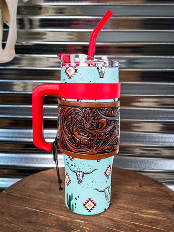 Myra Bag - Wide Wyoming Tumbler in Sea Blue - Travel Mug - Bronco Western Supply Co.