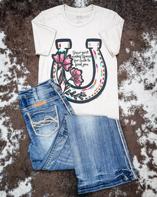 Grit Makes Luck Boyfriend Tee in Natural