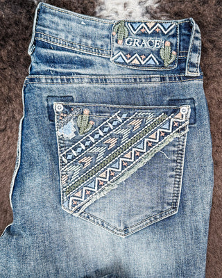 Cactus Canyon Women's Easy Fit Boot Cut Jeans by Grace in LA