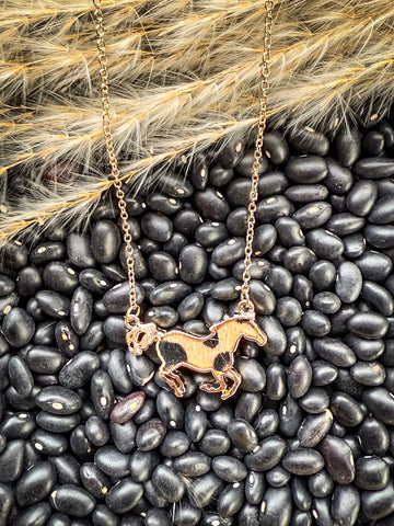 Lucky Leather Horse Pendant Necklace