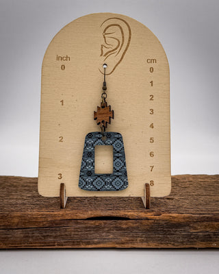 Slate Canyon Cutout Earrings in Blue Grey Multi