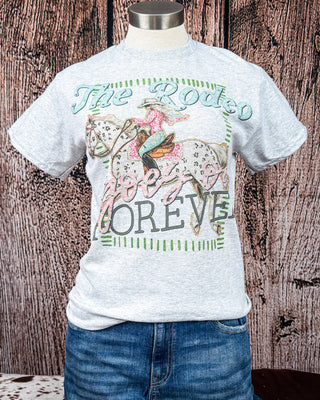 Dustlight Rhinestone Rodeo Tee in Gray