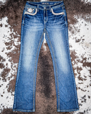 Aztec Forge Women’s Easy Fit Boot Cut Jeans by Grace in LA