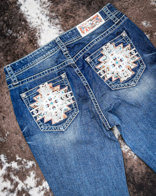 Aztec Forge Women’s Easy Fit Boot Cut Jeans by Grace in LA