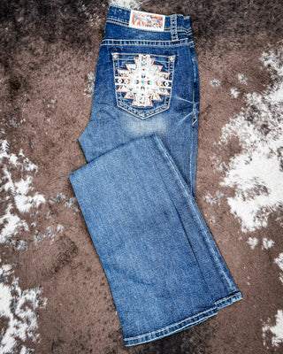 Aztec Forge Women’s Easy Fit Boot Cut Jeans by Grace in LA