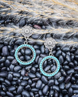 Heirloom Halo Dangle Hoop Earrings