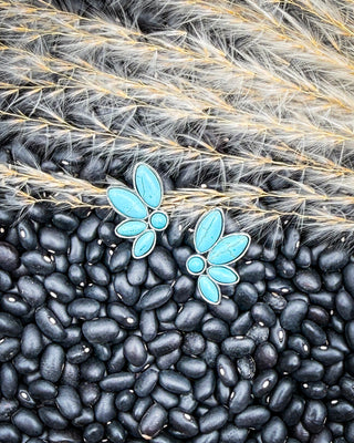 Solene Stud Earrings in Teal