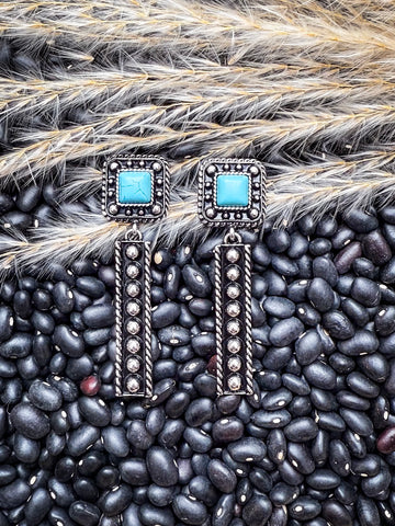 The Silverado Bars – Western Stud Drop Earrings