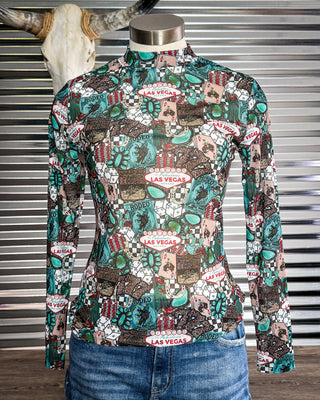 Viva Las Cowgirl Mesh Top by Sterling Kreek