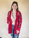 Crimson Canyon Aztec Knit Cardigan