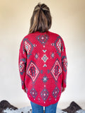 Crimson Canyon Aztec Knit Cardigan