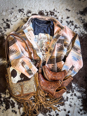 Rose Ridge Southwestern Print Shacket - Outerwear - Western Wear - Bronco Western Supply Co.