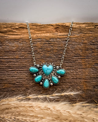 Saddle Bloom Heart Necklace