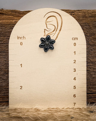 Desert Daisy Stud Earrings in Black