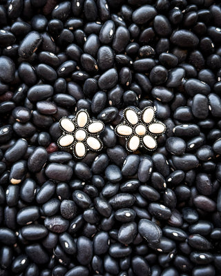 Desert Daisy Stud Earrings in White