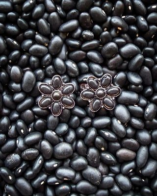 Desert Daisy Stud Earrings in Black