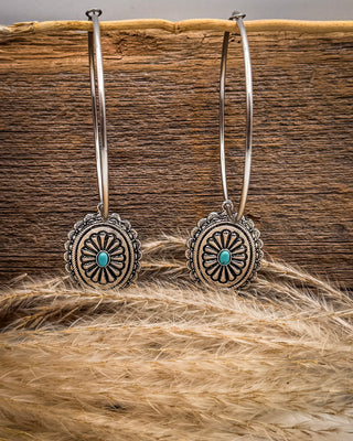 Calypso Concho Hoop Earrings in Turquoise