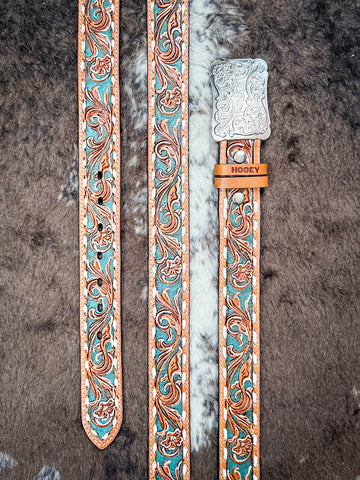 Sonoma - Brown and Turquoise Buckstitch Hooey belt