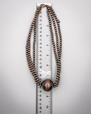 Lennox Layered Bead Fashion Necklace in Copper