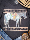 Close up styled image of tee graphic