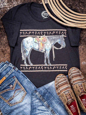 Styled flat lay of the Old Town Road Western Tee