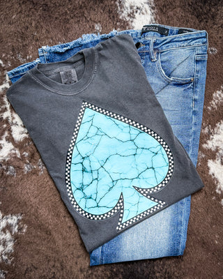Turquoise Spade Graphic Tee