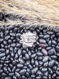 Back view of ring displayed on beans