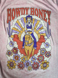 Retro Howdy Honey Graphic Tee - Light Pink - Western Fashion - Tee - Bronco Western Supply Co.