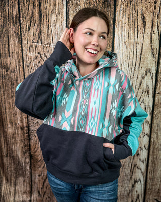 Casa Aztec Hoodie in Charcoal by Hooey