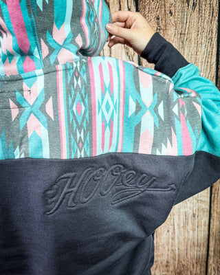 Casa Aztec Hoodie in Charcoal by Hooey