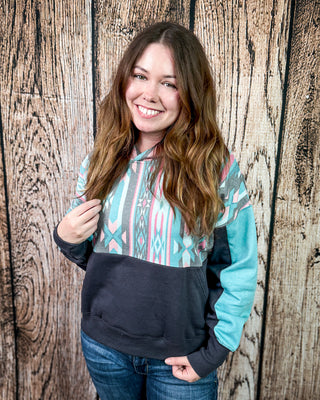 Casa Aztec Hoodie in Charcoal by Hooey