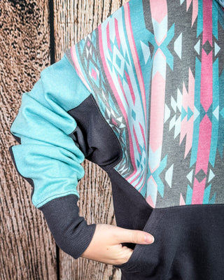Casa Aztec Hoodie in Charcoal by Hooey