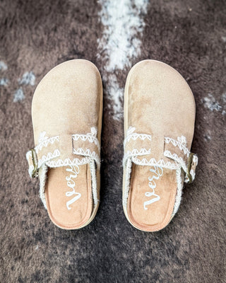 Nevada Buckle Clogs in Taupe by Very G