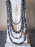 Jetta Navajo Style Pearl Layered Necklace Set - Natural - Necklace Sets - Bronco Western Supply Co.