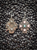 Elsie Aztec Dangle Earrings - Silver - Western Jewelry - Bronco Western Supply Co.