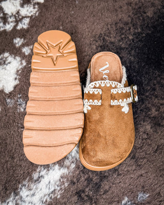 Nevada Buckle Clogs in Tan by Very G