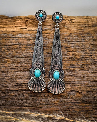 Calista Aqua Stone Drop Earrings