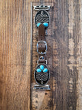 watch band on wood table
