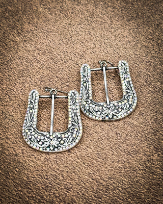 Avery Rhinestone Buckle Dangle Earrings
