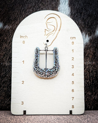 Avery Rhinestone Buckle Dangle Earrings