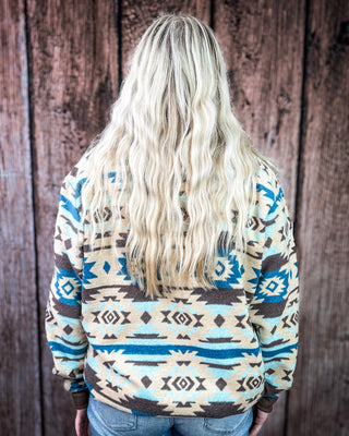 Briarwood Aztec Pullover Hoodie in Sand